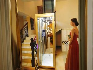 a golden frame elevator for home use
