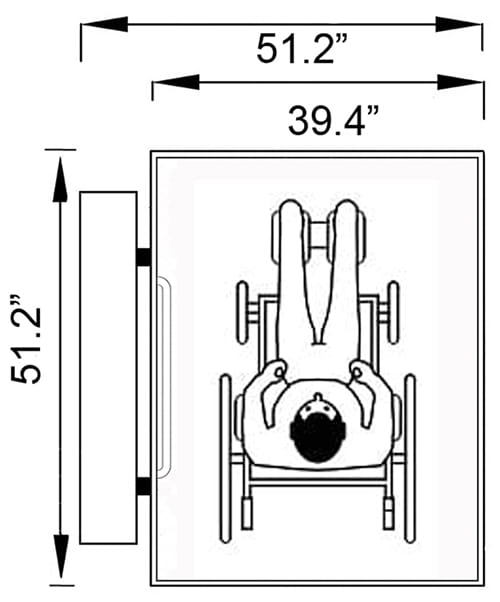 An wheelchair elevator footprint sketch